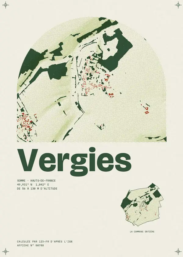 Affiche de Vergies, calculée par 123-fr d'après l'IGN