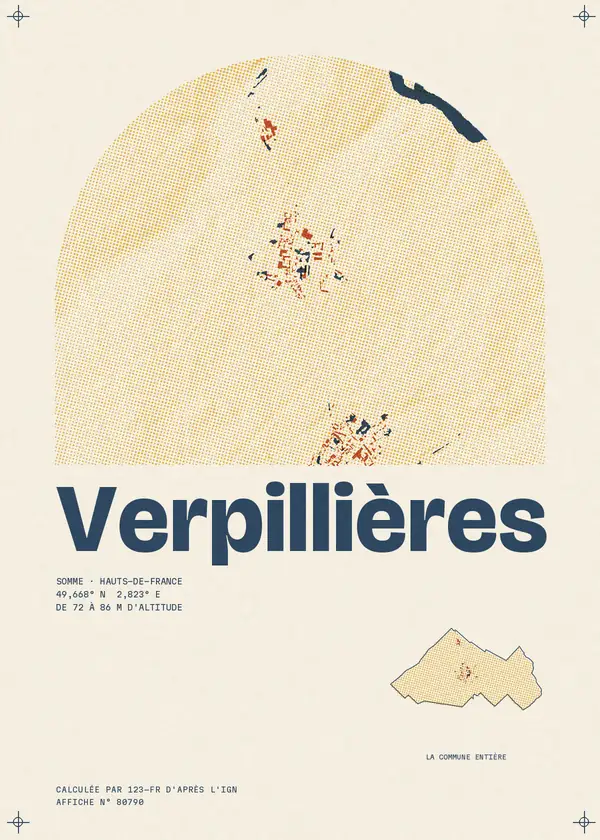 Affiche de Verpillières, calculée par 123-fr d'après l'IGN