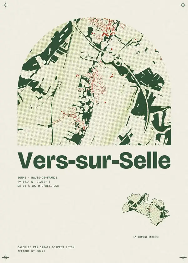 Affiche de Vers-sur-Selle, calculée par 123-fr d'après l'IGN