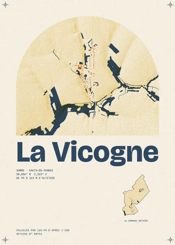 Affiche de La Vicogne, calculée par 123-fr d'après l'IGN