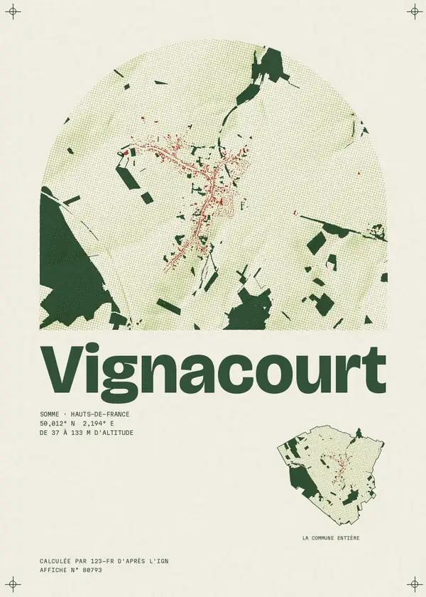 Affiche de Vignacourt, calculée par 123-fr d'après l'IGN