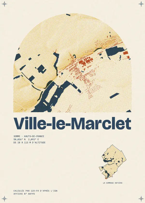 Affiche de Ville-le-Marclet, calculée par 123-fr d'après l'IGN