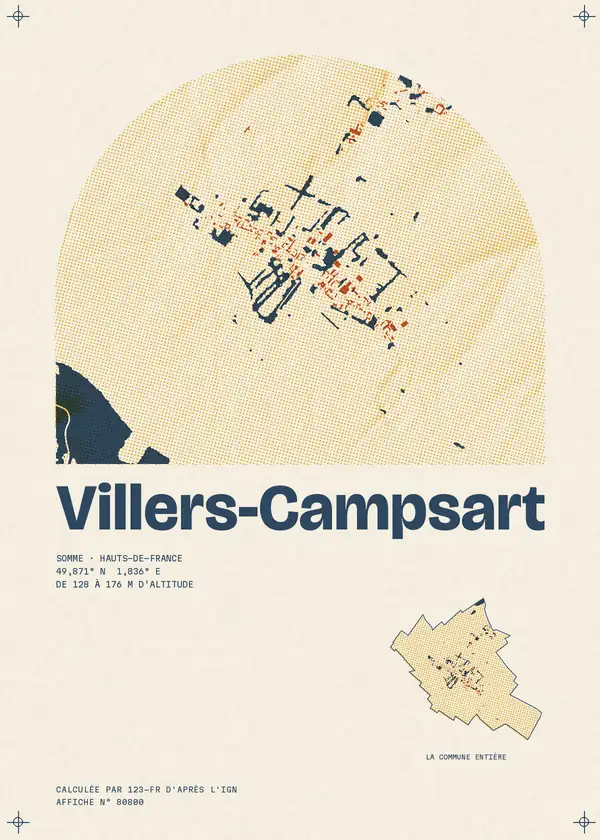 Affiche de Villers-Campsart, calculée par 123-fr d'après l'IGN