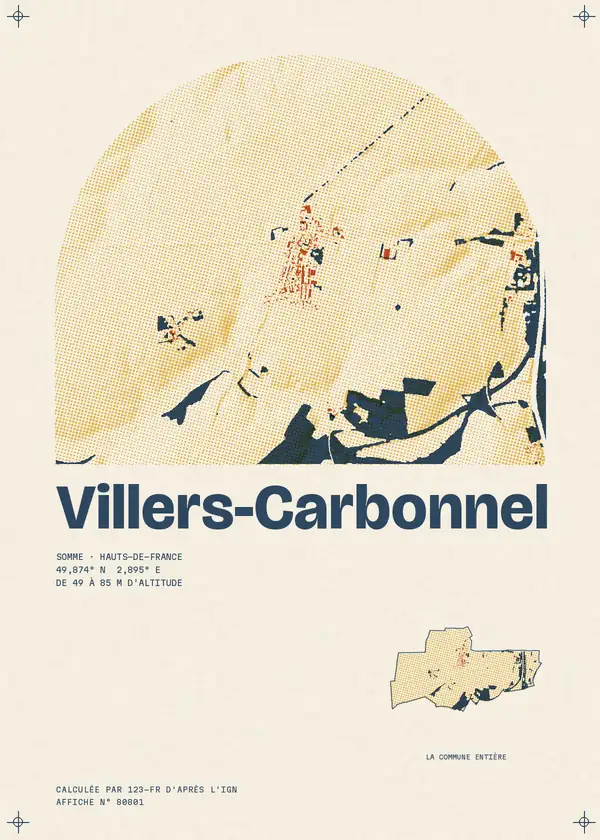 Affiche de Villers-Carbonnel, calculée par 123-fr d'après l'IGN