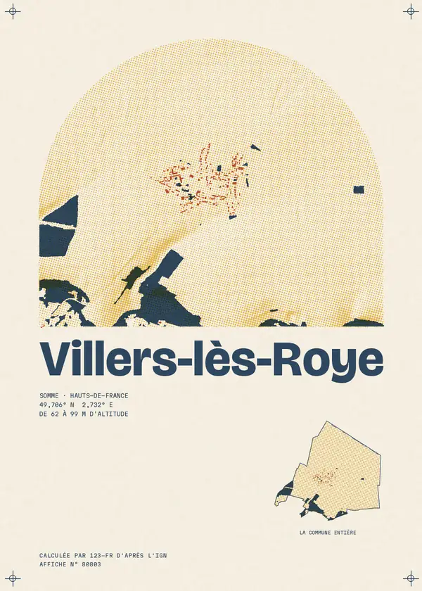 Affiche de Villers-lès-Roye, calculée par 123-fr d'après l'IGN