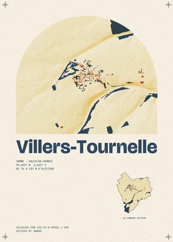 Affiche de Villers-Tournelle, calculée par 123-fr d'après l'IGN
