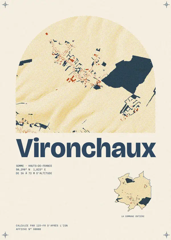 Affiche de Vironchaux, calculée par 123-fr d'après l'IGN