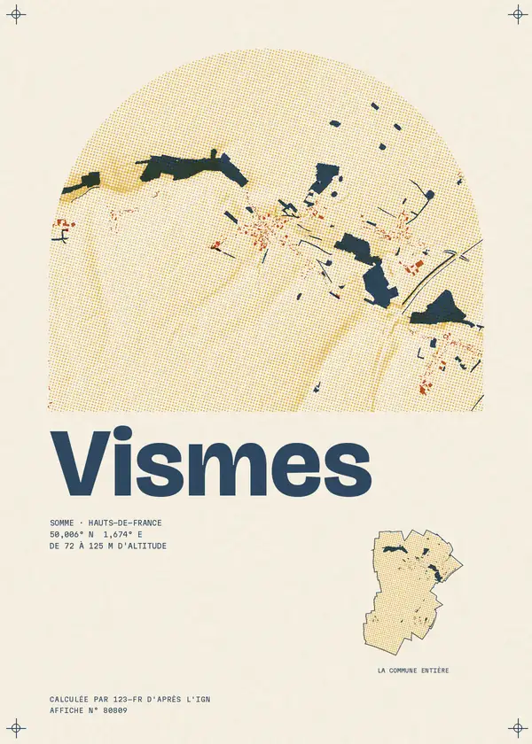 Affiche de Vismes, calculée par 123-fr d'après l'IGN