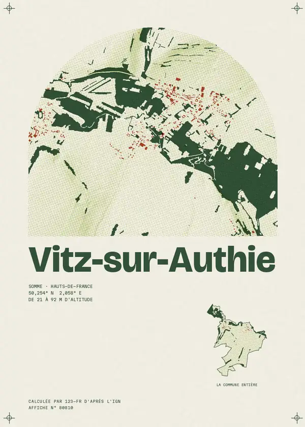 Affiche de Vitz-sur-Authie, calculée par 123-fr d'après l'IGN