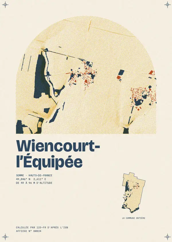 Affiche de Wiencourt-l'Équipée, calculée par 123-fr d'après l'IGN