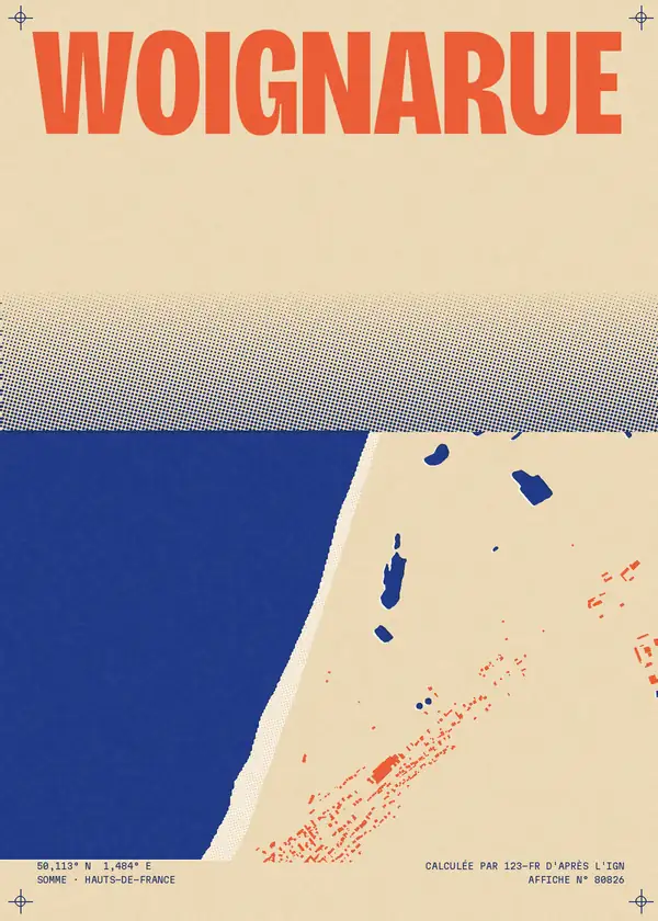 Affiche de Woignarue, calculée par 123-fr d'après l'IGN