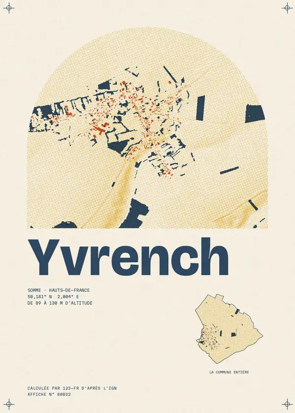 Affiche de Yvrench, calculée par 123-fr d'après l'IGN