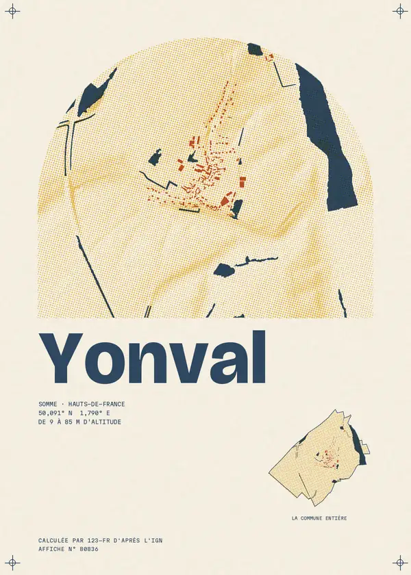 Affiche de Yonval, calculée par 123-fr d'après l'IGN