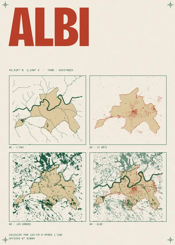 Affiche de Albi, calculée par 123-fr d'après l'IGN