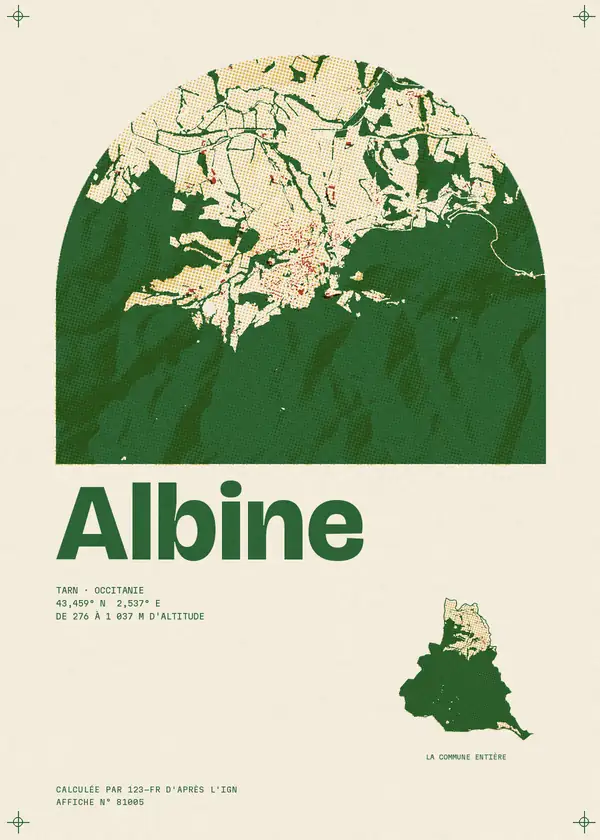 Affiche de Albine, calculée par 123-fr d'après l'IGN