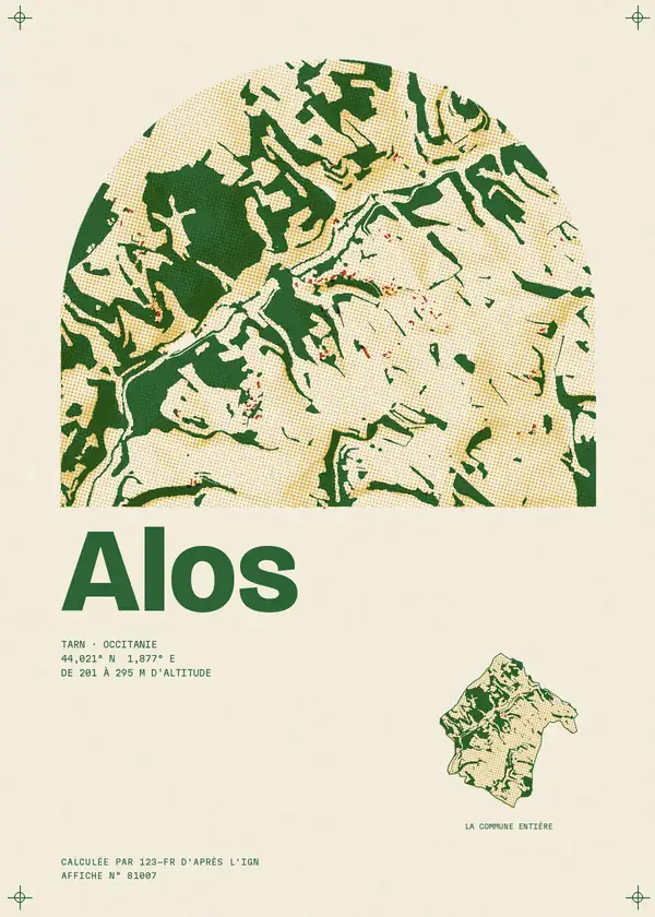 Affiche de Alos, calculée par 123-fr d'après l'IGN