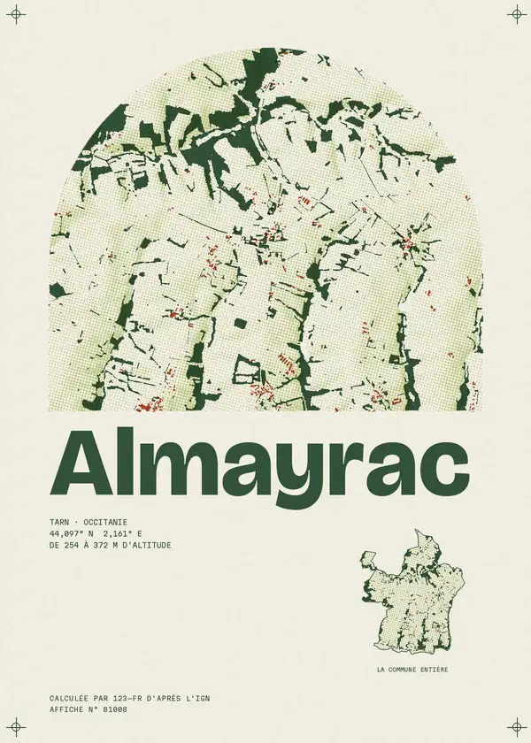Affiche de Almayrac, calculée par 123-fr d'après l'IGN