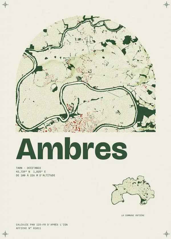 Affiche de Ambres, calculée par 123-fr d'après l'IGN