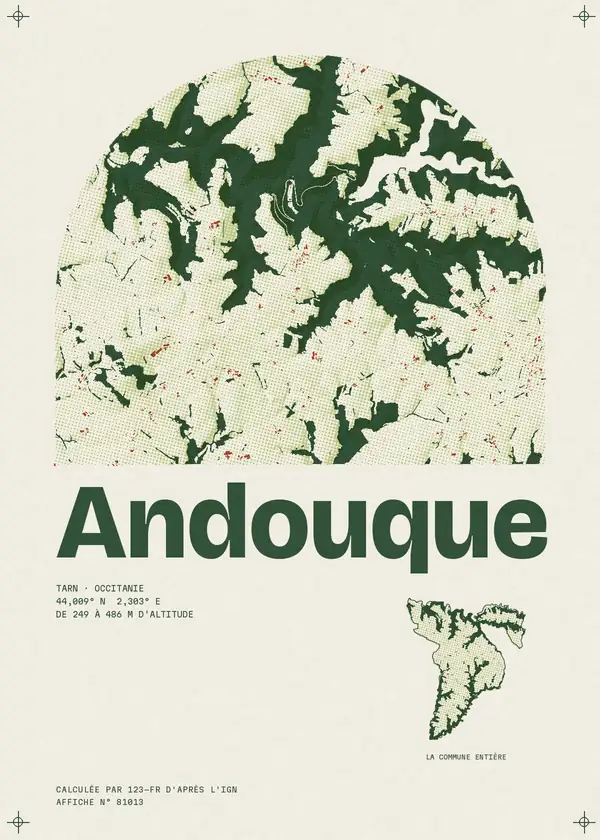 Affiche de Andouque, calculée par 123-fr d'après l'IGN