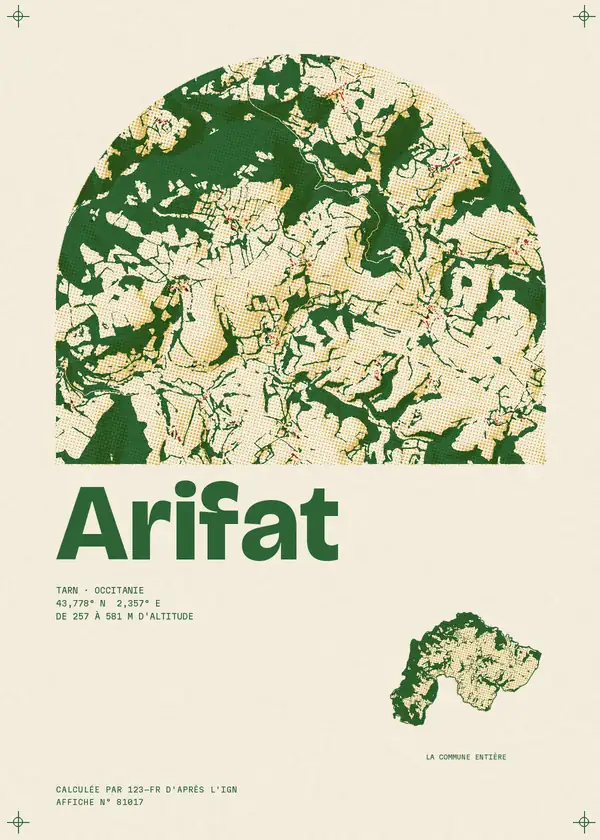 Affiche de Arifat, calculée par 123-fr d'après l'IGN