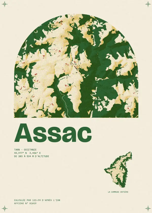 Affiche de Assac, calculée par 123-fr d'après l'IGN