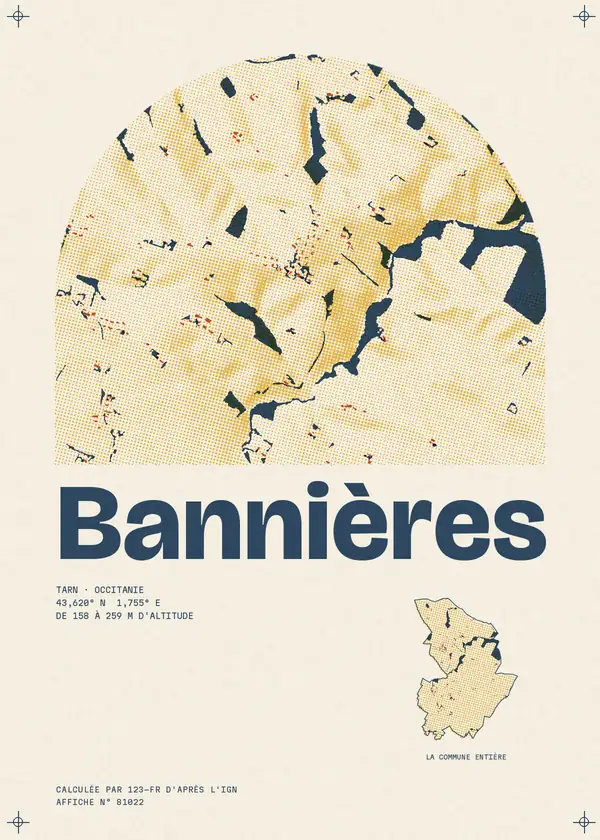 Affiche de Bannières, calculée par 123-fr d'après l'IGN