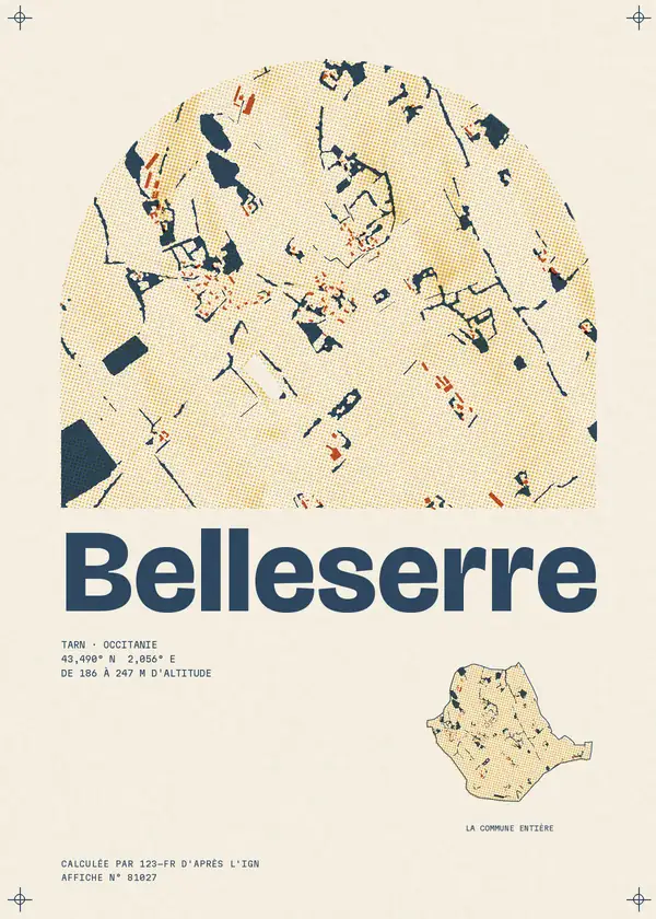 Affiche de Belleserre, calculée par 123-fr d'après l'IGN