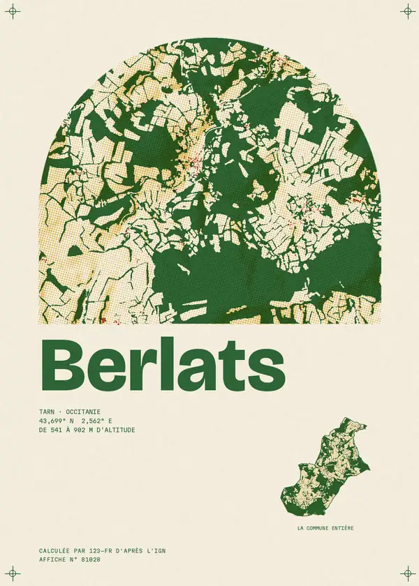 Affiche de Berlats, calculée par 123-fr d'après l'IGN