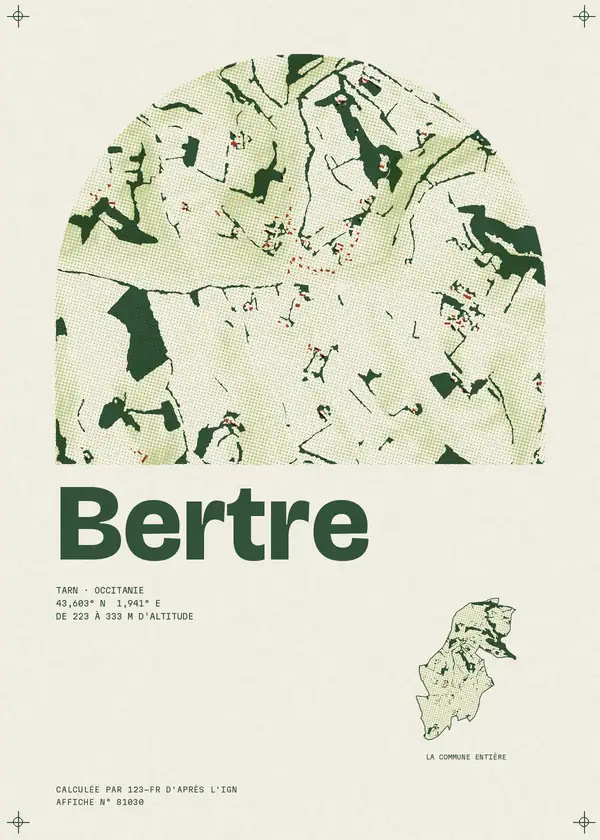Affiche de Bertre, calculée par 123-fr d'après l'IGN