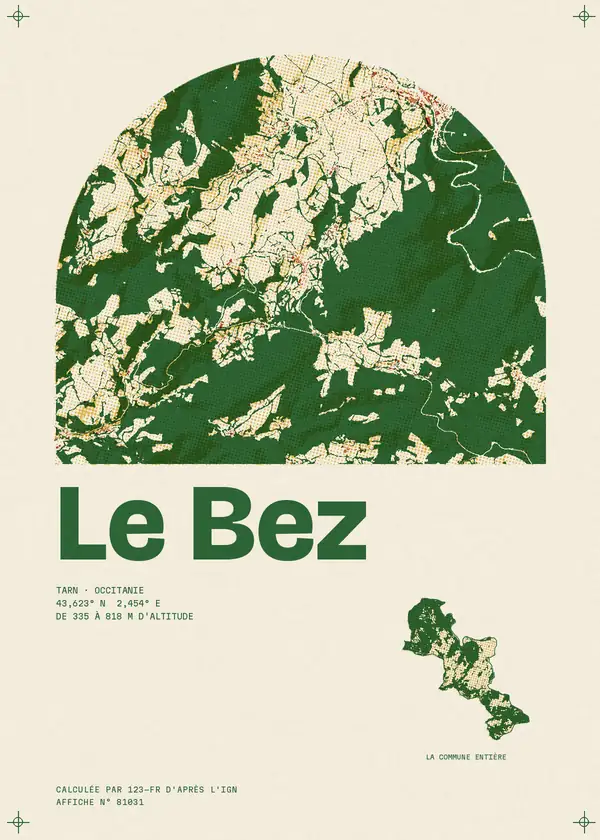 Affiche de Le Bez, calculée par 123-fr d'après l'IGN