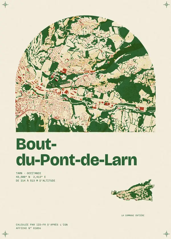 Affiche de Bout-du-Pont-de-Larn, calculée par 123-fr d'après l'IGN