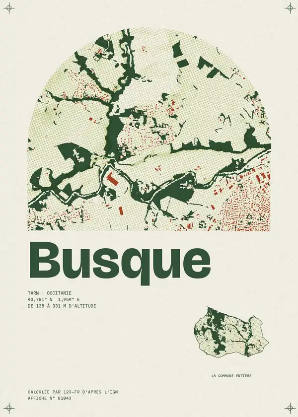 Affiche de Busque, calculée par 123-fr d'après l'IGN