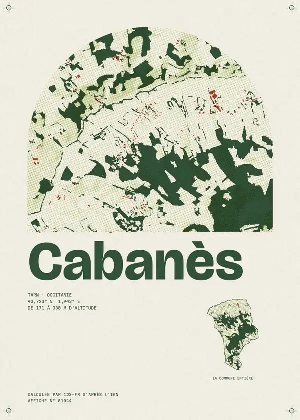 Affiche de Cabanès, calculée par 123-fr d'après l'IGN