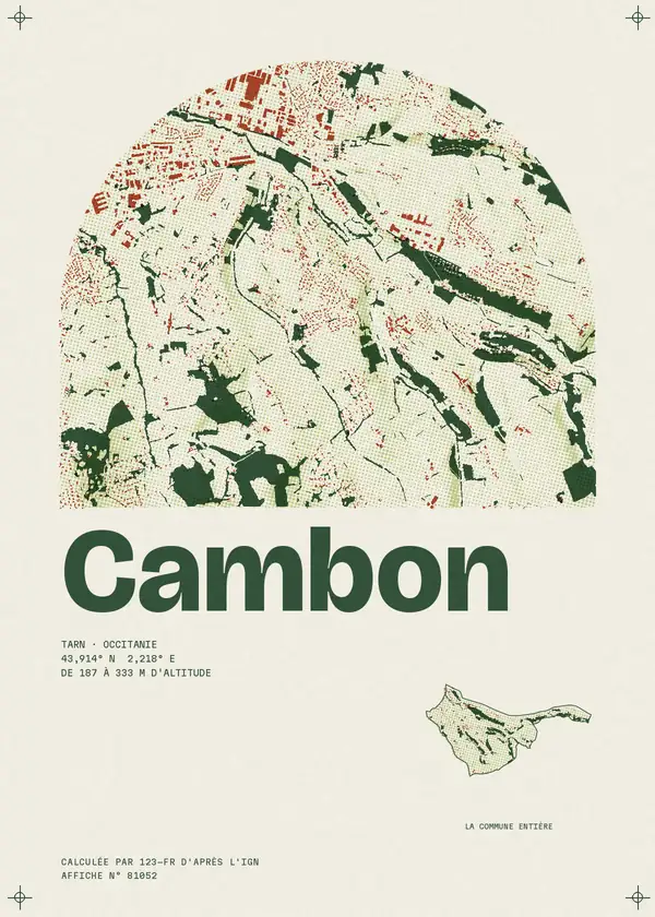 Affiche de Cambon, calculée par 123-fr d'après l'IGN