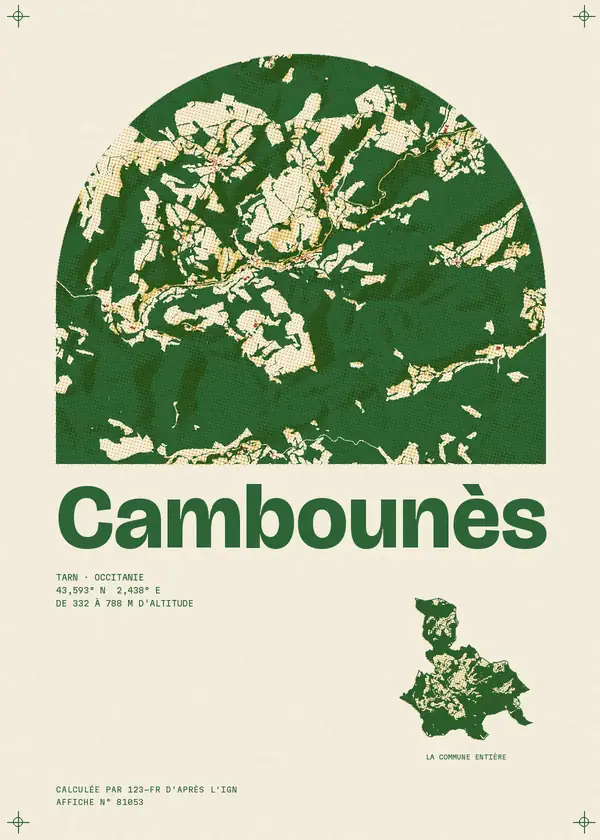Affiche de Cambounès, calculée par 123-fr d'après l'IGN