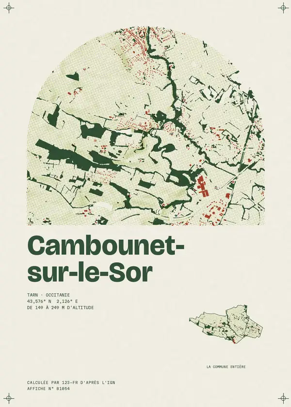Affiche de Cambounet-sur-le-Sor, calculée par 123-fr d'après l'IGN