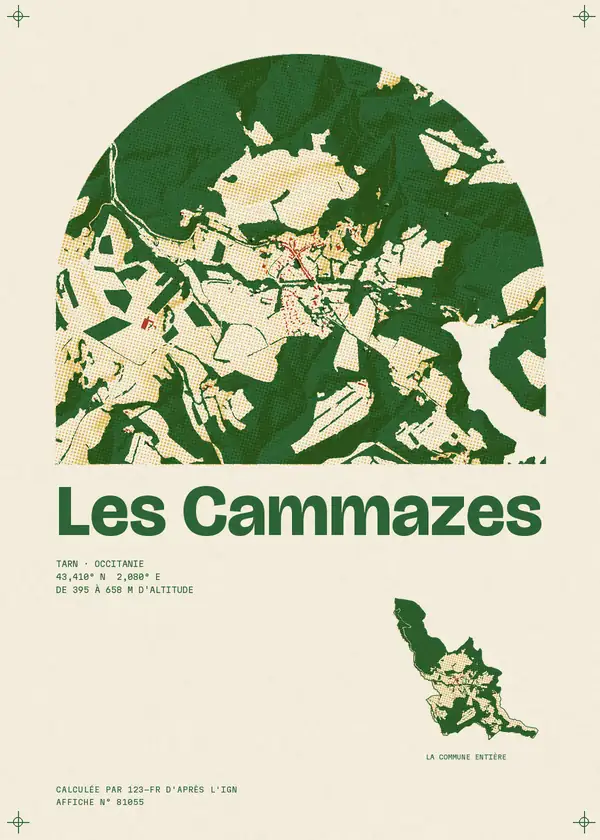 Affiche de Les Cammazes, calculée par 123-fr d'après l'IGN