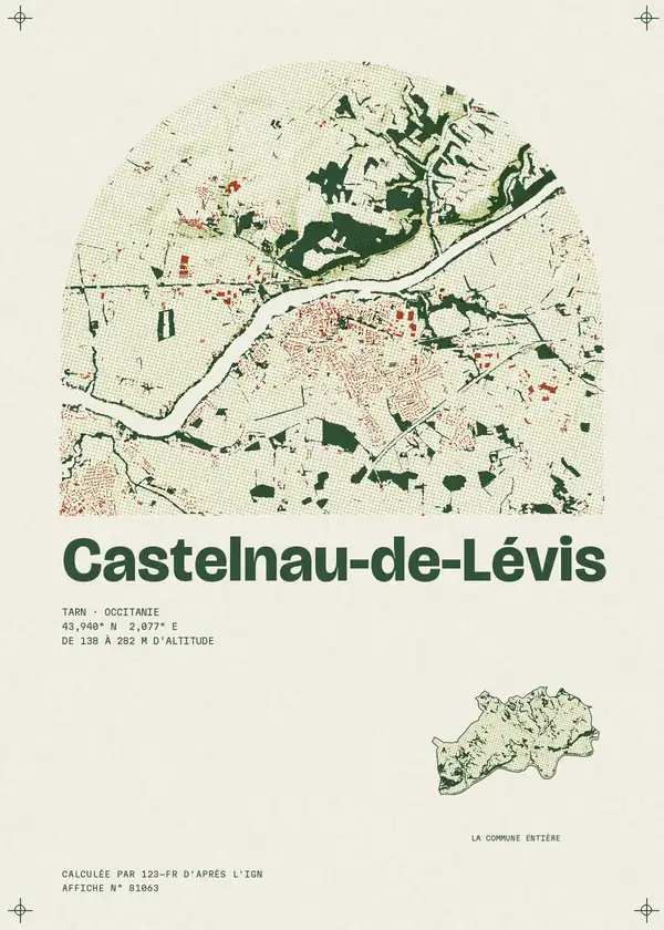 Affiche de Castelnau-de-Lévis, calculée par 123-fr d'après l'IGN