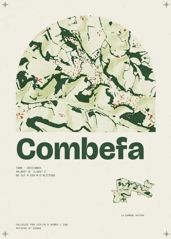 Affiche de Combefa, calculée par 123-fr d'après l'IGN