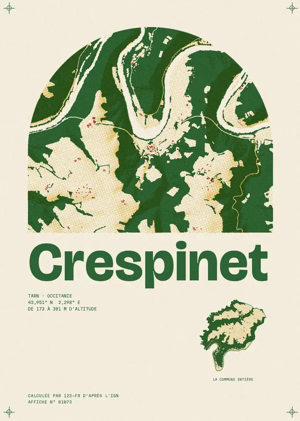Affiche de Crespinet, calculée par 123-fr d'après l'IGN