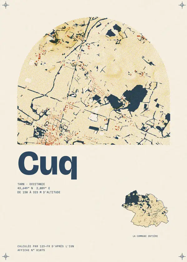 Affiche de Cuq, calculée par 123-fr d'après l'IGN