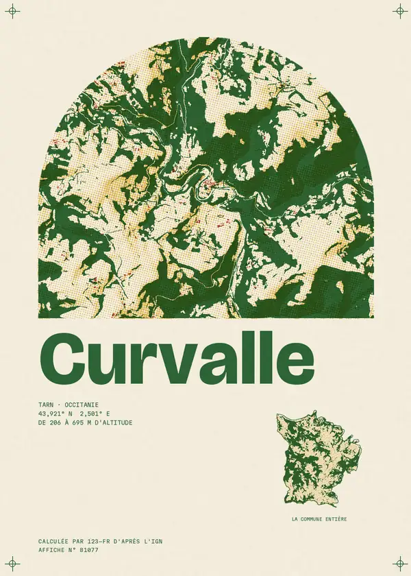 Affiche de Curvalle, calculée par 123-fr d'après l'IGN