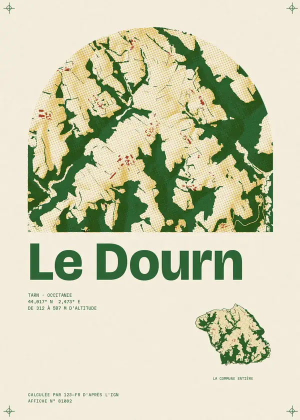 Affiche de Le Dourn, calculée par 123-fr d'après l'IGN