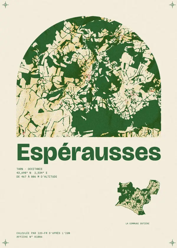 Affiche de Espérausses, calculée par 123-fr d'après l'IGN