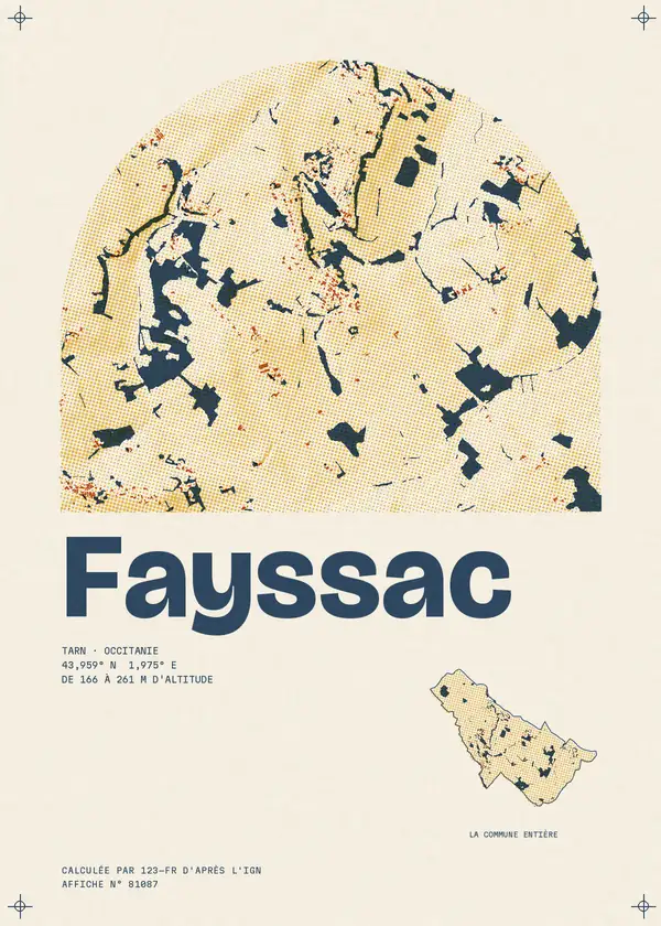 Affiche de Fayssac, calculée par 123-fr d'après l'IGN