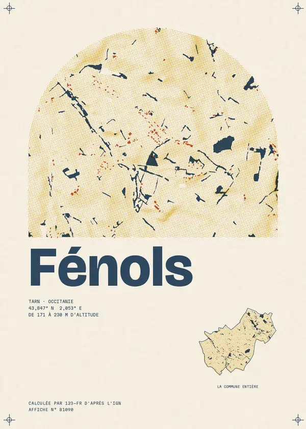 Affiche de Fénols, calculée par 123-fr d'après l'IGN