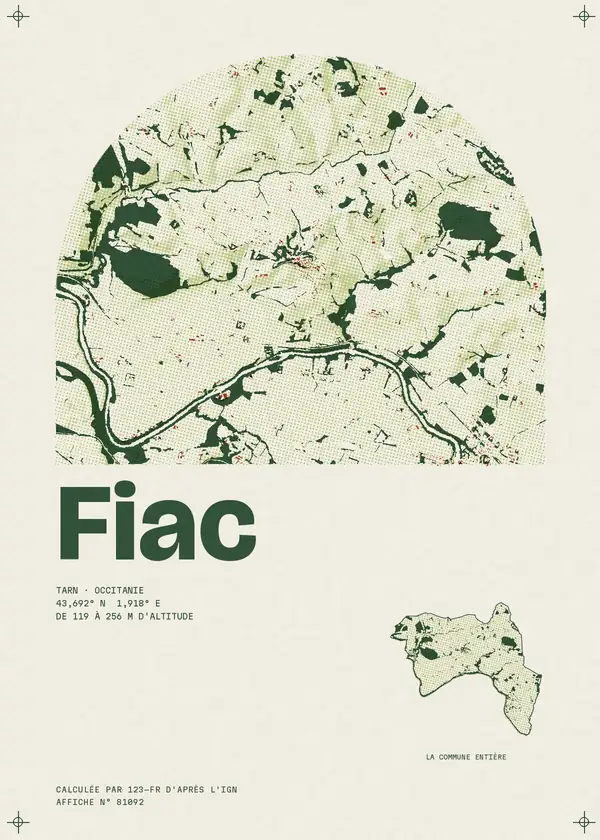 Affiche de Fiac, calculée par 123-fr d'après l'IGN
