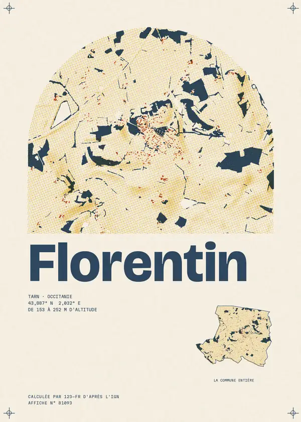 Affiche de Florentin, calculée par 123-fr d'après l'IGN