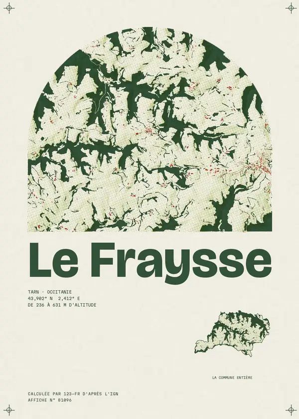 Affiche de Le Fraysse, calculée par 123-fr d'après l'IGN