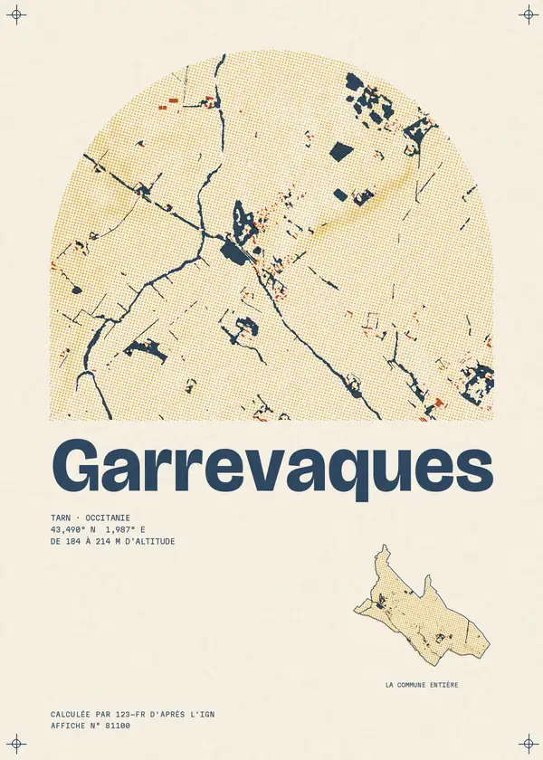 Affiche de Garrevaques, calculée par 123-fr d'après l'IGN